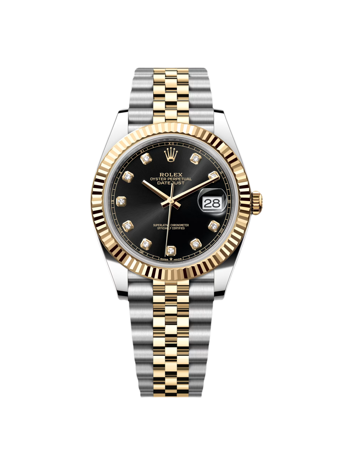 【1:1 Super Clone】  Datejust 41mm 126333 Black Diamond Jubilee Steel and Yellow Gold Men’s Watch