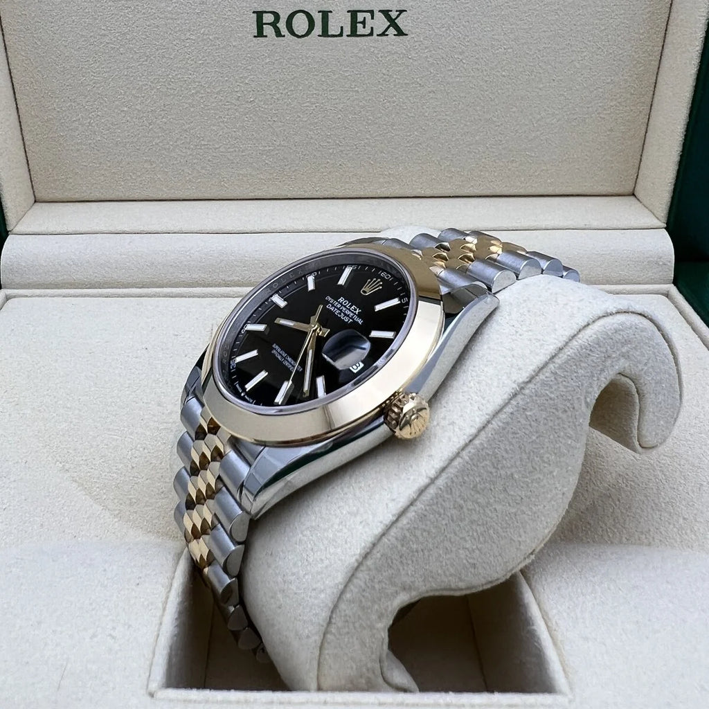 【1:1 Super Clone】 Datejust 41mm 126303 Black Index Jubilee 41mm Steel and Yellow Gold Mens Watch