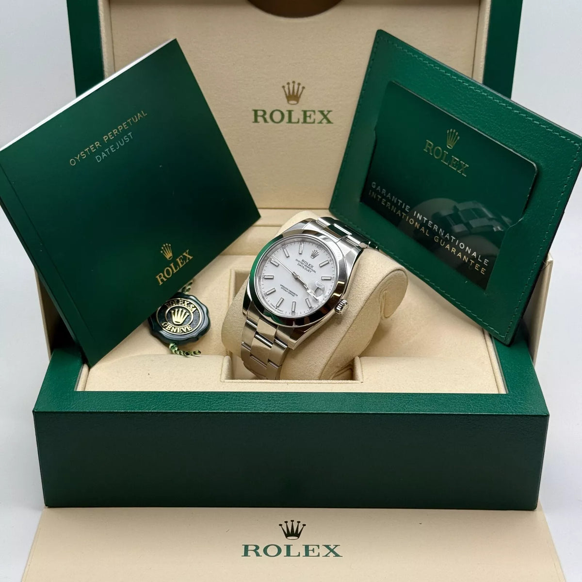 【1:1 Super Clone】  Datejust 41mm 126300 White Index Oyster Stainless Steel Watch