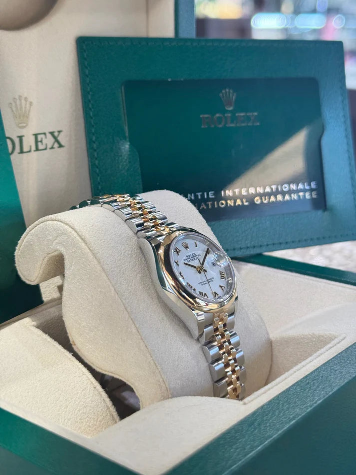 【1:1 Super Clone】 Lady-Datejust 28mm  279163 White Roman Dial Oyster Bracelet