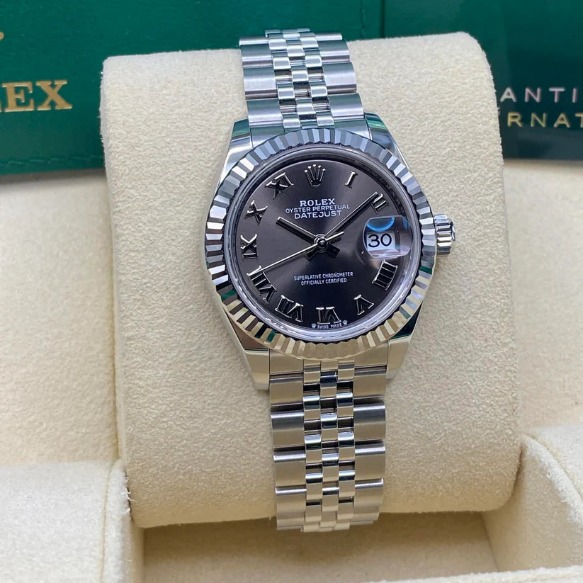 【1:1 Super Clone】 Lady-Datejust 28mm 279174 Dark Grey Roman Dial Oyster Bracelet