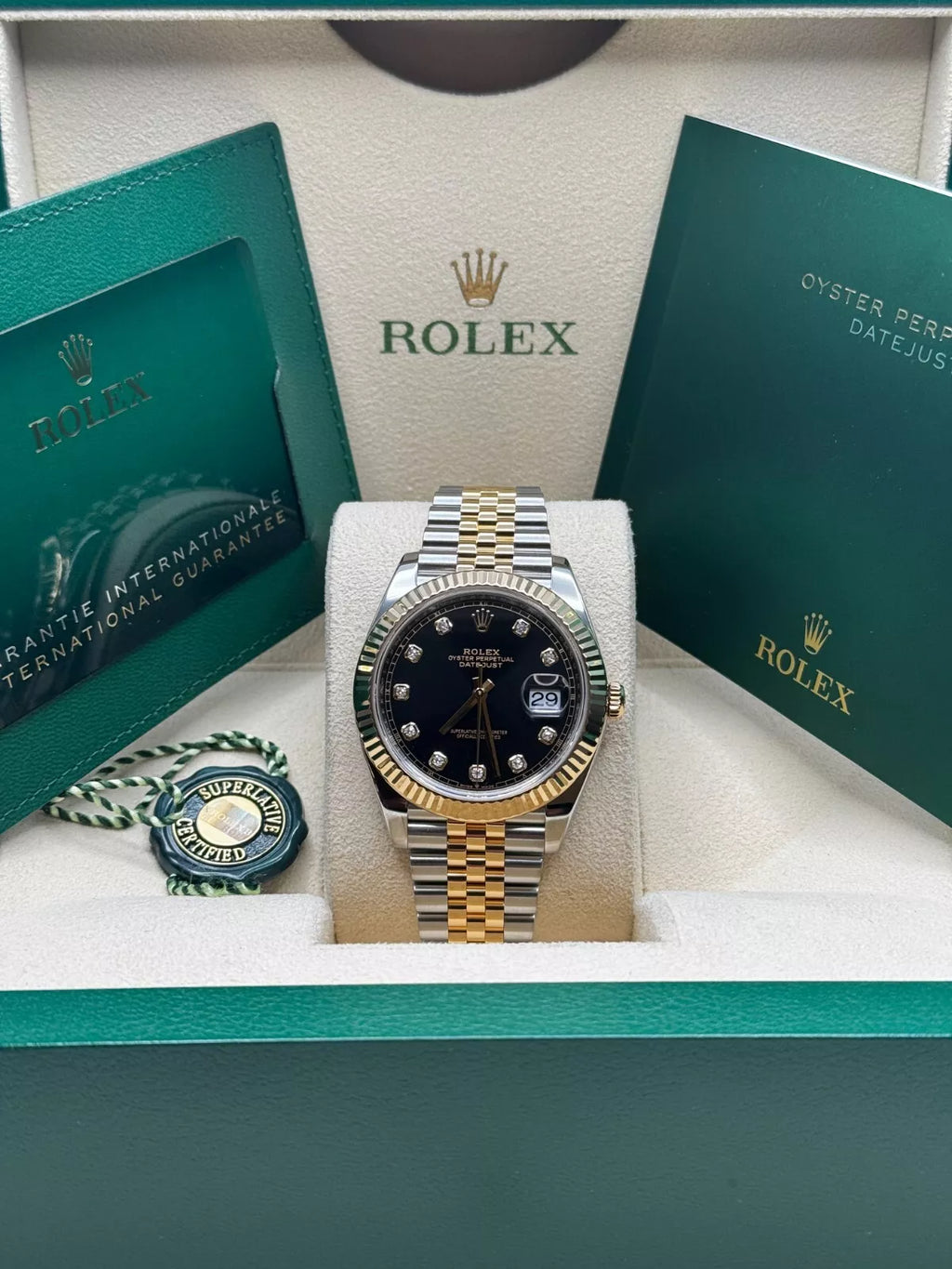 【1:1 Super Clone】  Datejust 41mm 126333 Black Diamond Jubilee Steel and Yellow Gold Men’s Watch