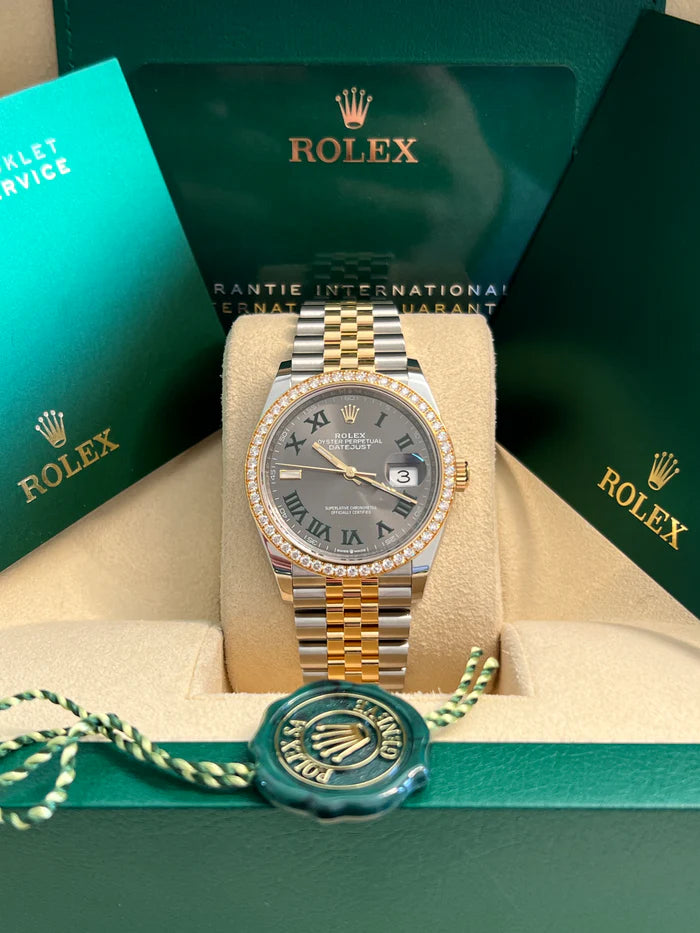 【1:1 Super Clone】  Datejust 36mm 126283 Wimbledon Slate Dial Jubilee Bracelet Watch