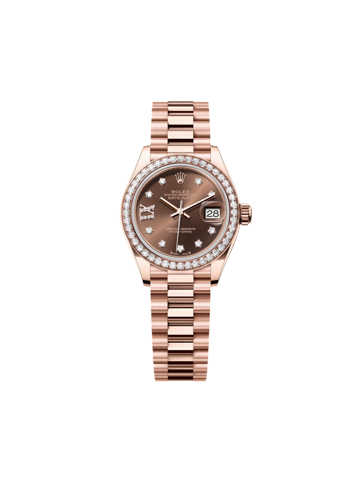 【1:1 Super Clone】  Lady-Datejust 28mm 279135RBR Chocolate Diamond Dial Jubilee Bracelet