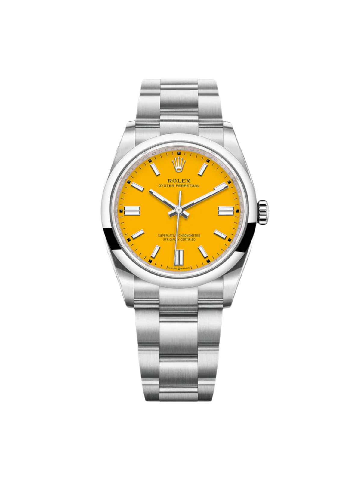 【1:1 Super Clone】 Oyster Perpetual 36mm 126000-0004 Yellow Dial Stainless Steel Oyster Bracelet