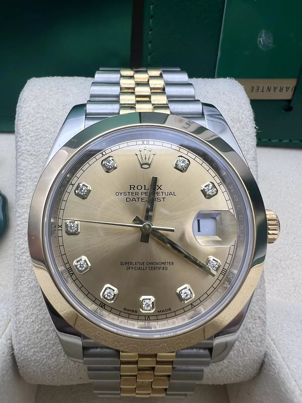 【1:1 Super Clone】 Datejust 41mm 126303 Champagne Diamond Jubilee Steel and Yellow Gold Mens Watch