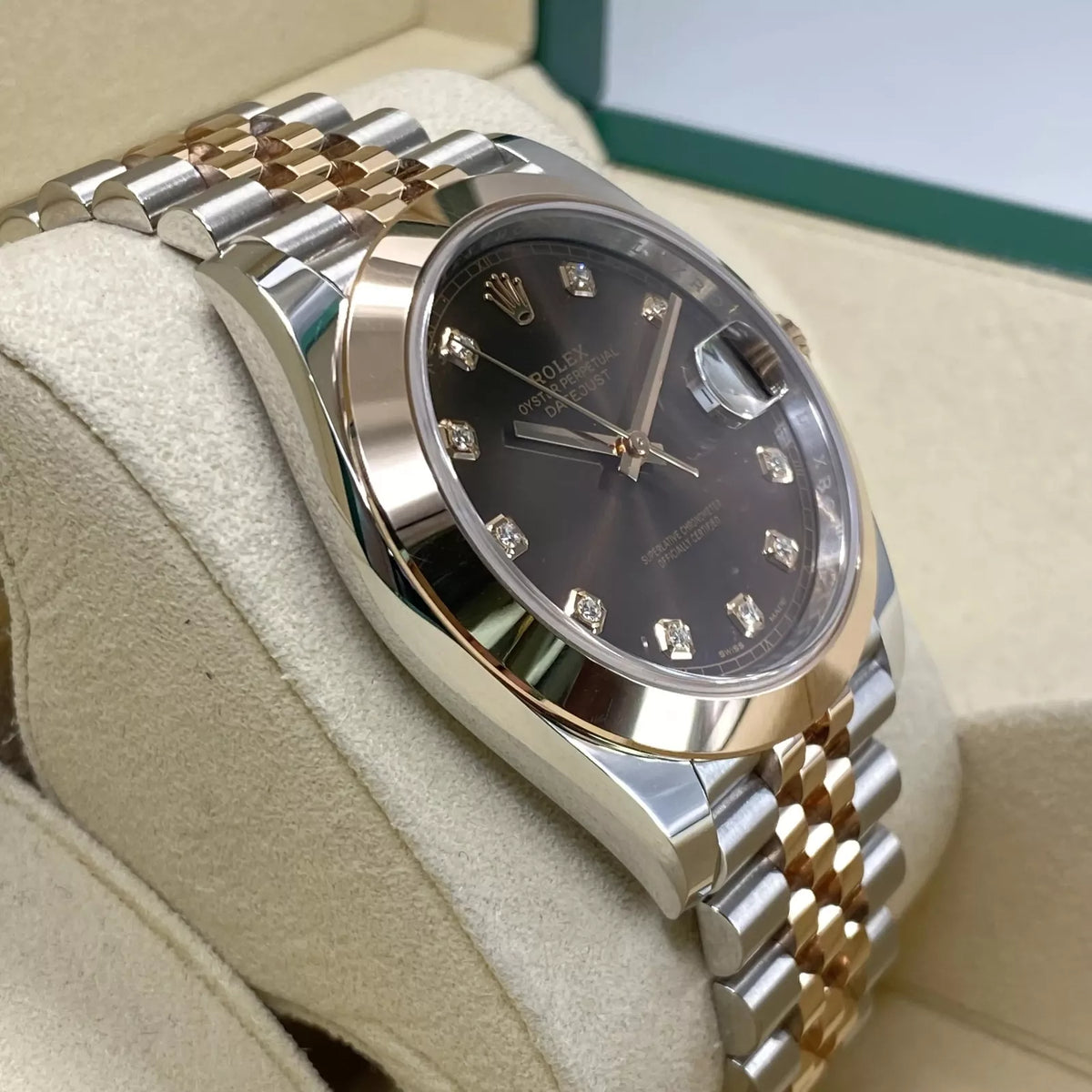 【1:1 Super Clone】 Datejust 41mm 126301 Chocolate Diamond Jubilee Steel and Everose Gold Watch