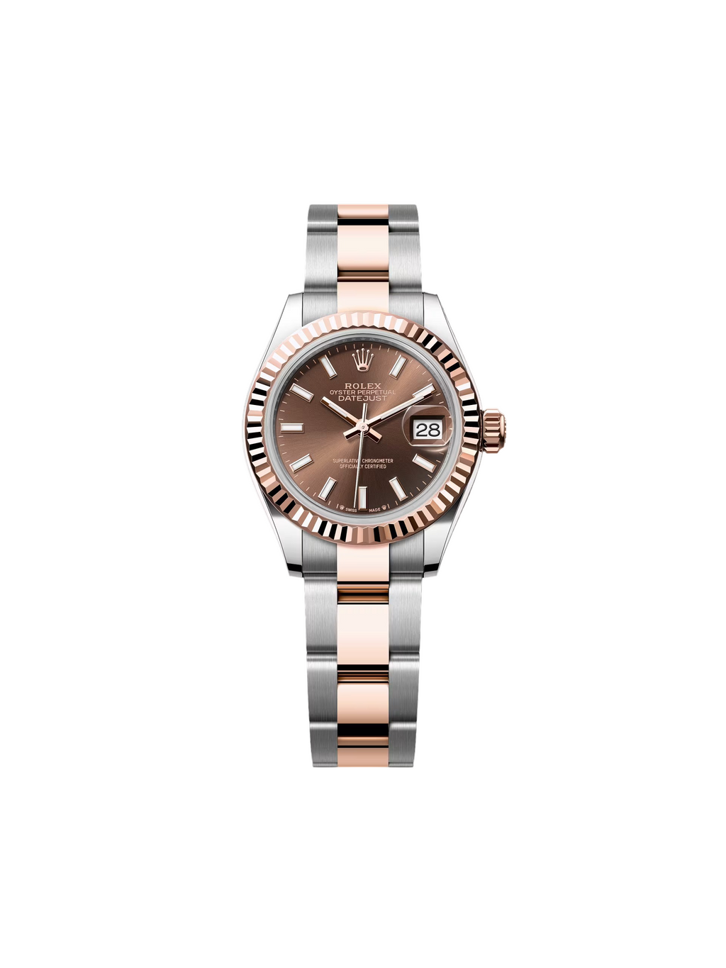 【1:1 Super Clone】 Lady-Datejust 28mm 279171 Chocolate Index Oyster Stainless Steel and Rose Gold