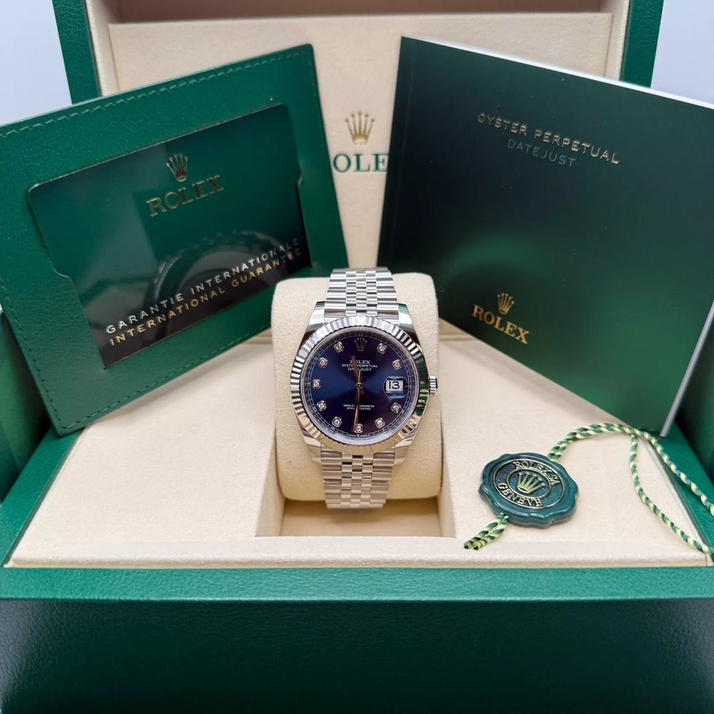 【1:1 Super Clone】  Datejust 41mm 126334 Blue Diamond Oyster Stainless Steel Mens Watch