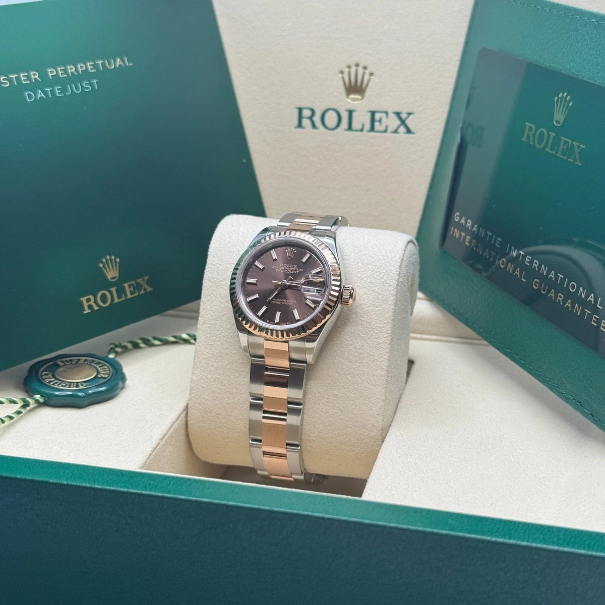 【1:1 Super Clone】 Lady-Datejust 28mm 279171 Chocolate Index Oyster Stainless Steel and Rose Gold