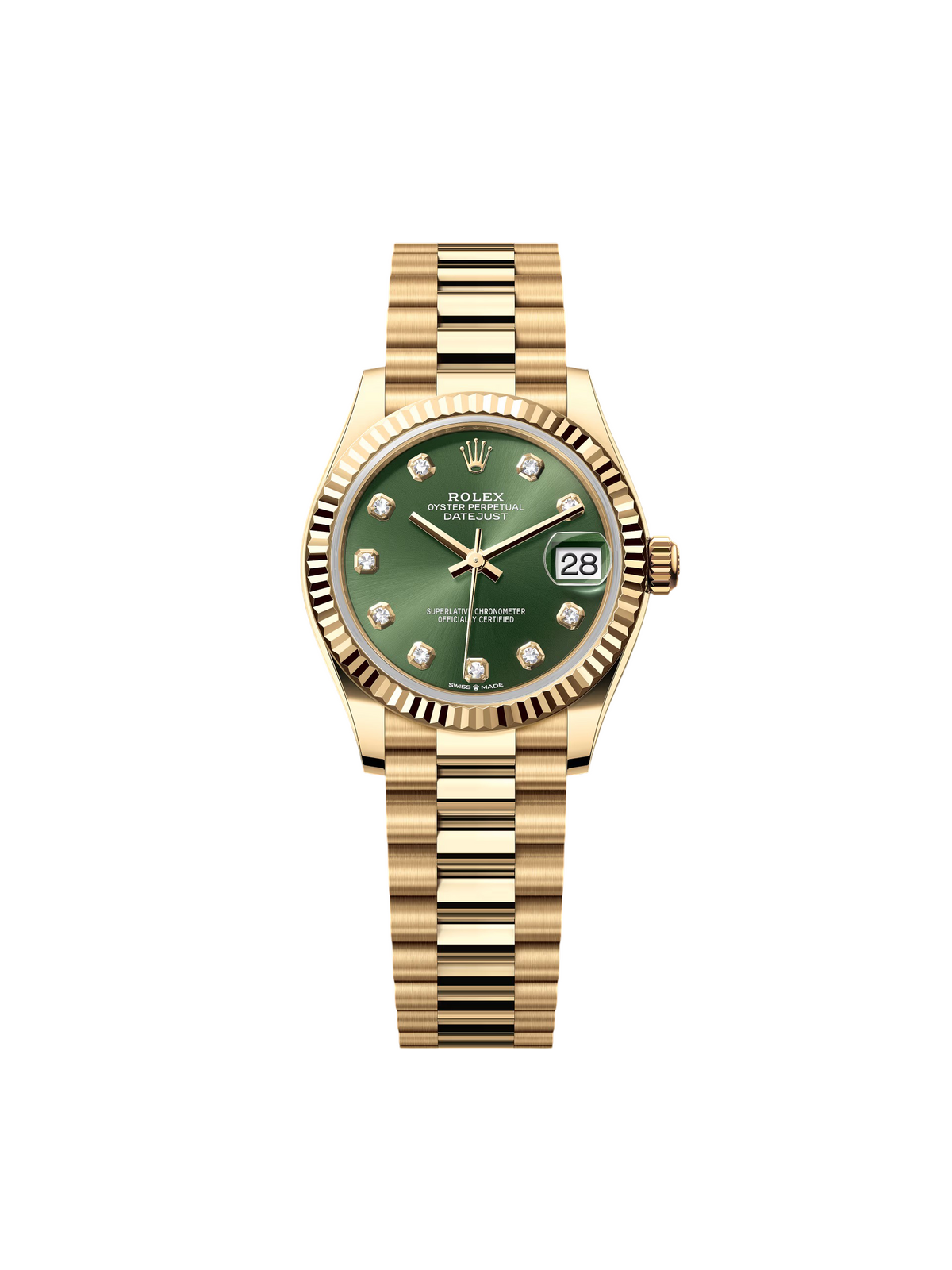 【1:1 Super Clone】 Datejust m278278-0011 Olive Green 31mm Dial President Bracelet Watch