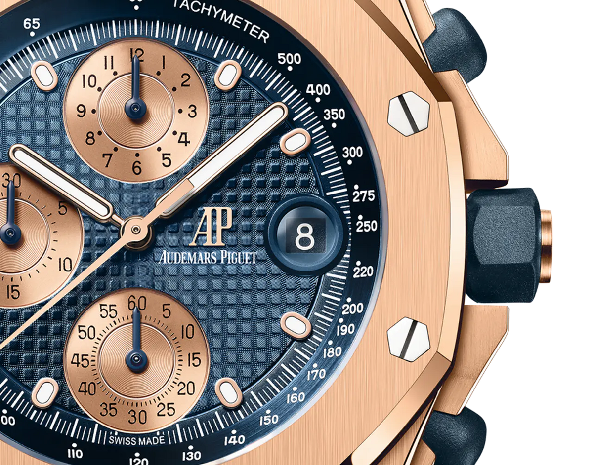 【1:1 Super Clone】A&P OFFSHORE Pink Gold Blue Dial CHRONOGRAPH 42mm