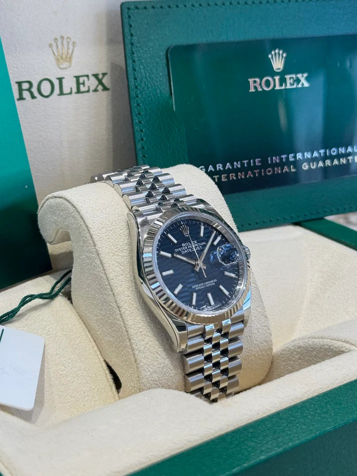 【1:1 Super Clone】  Datejust 36mm 126234 Blue Fluted Motif Dial Jubilee Bracelet
