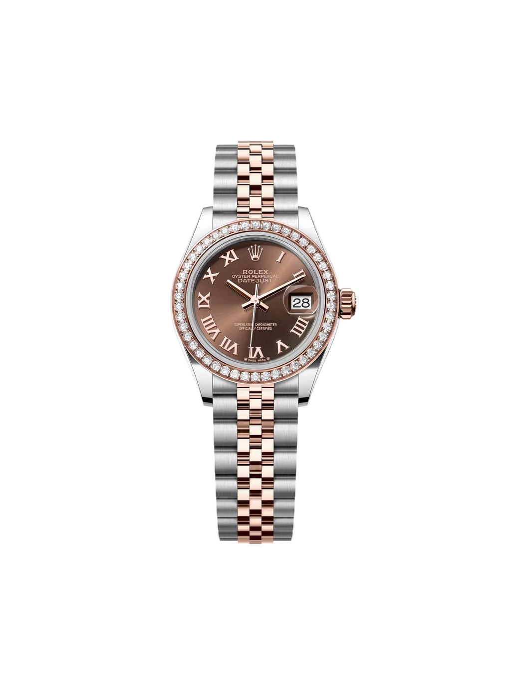 【1:1 Super Clone】 Lady-Datejust 28mm 279381RBR Chocolate Roman Dial Oyster Bracelet