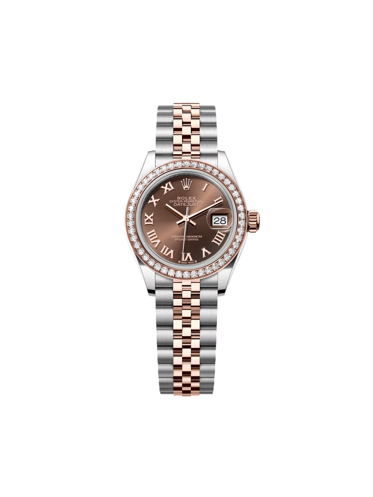 【1:1 Super Clone】 Lady-Datejust 28mm 279381RBR Chocolate Roman Dial Oyster Bracelet