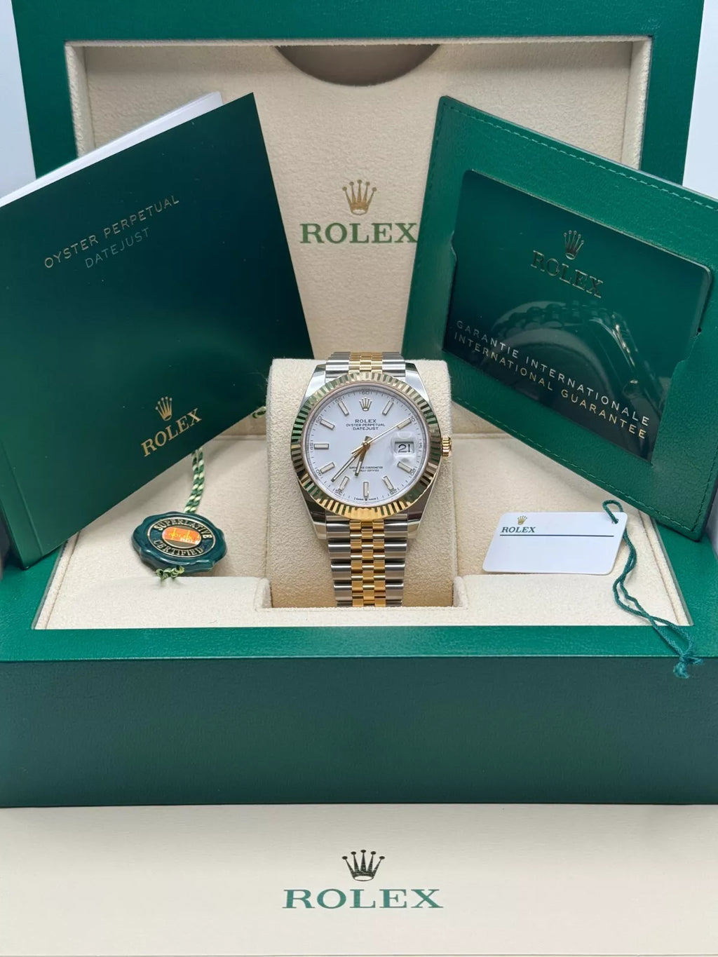 【1:1 Super Clone】  Datejust 41mm 126333 White Index Oyster Steel and Yellow Gold Mens Watch