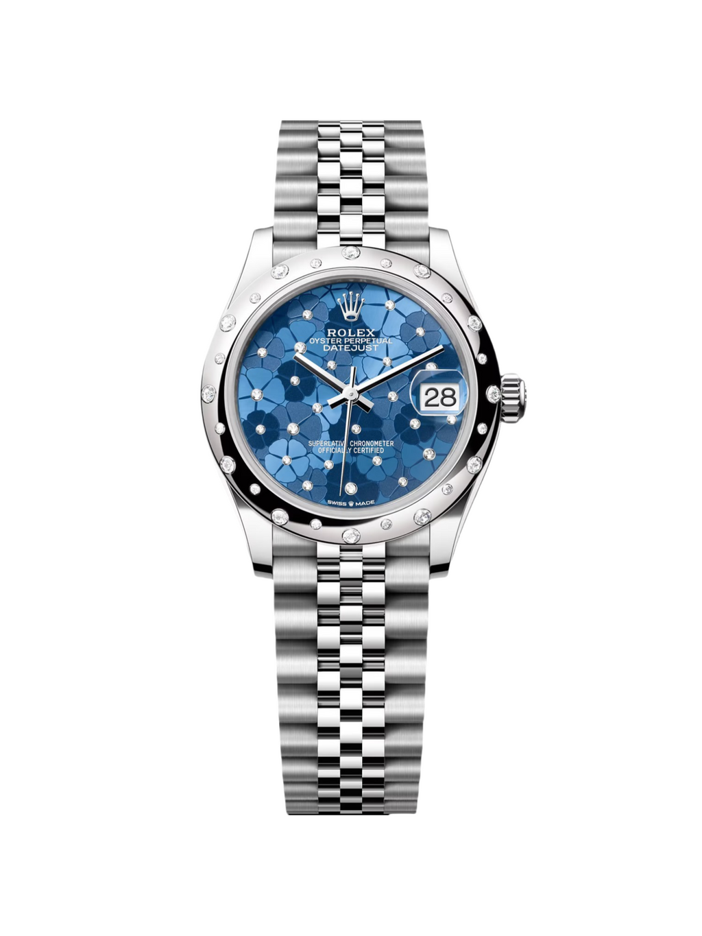 【1:1 Super Clone】 Datejust m278344-0037/0038 Blue Floral Motif Dial 31mm Oyster