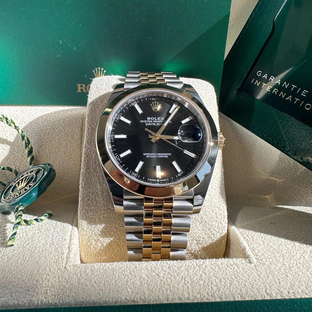 【1:1 Super Clone】 Datejust 41mm 126303 Black Index Jubilee 41mm Steel and Yellow Gold Mens Watch