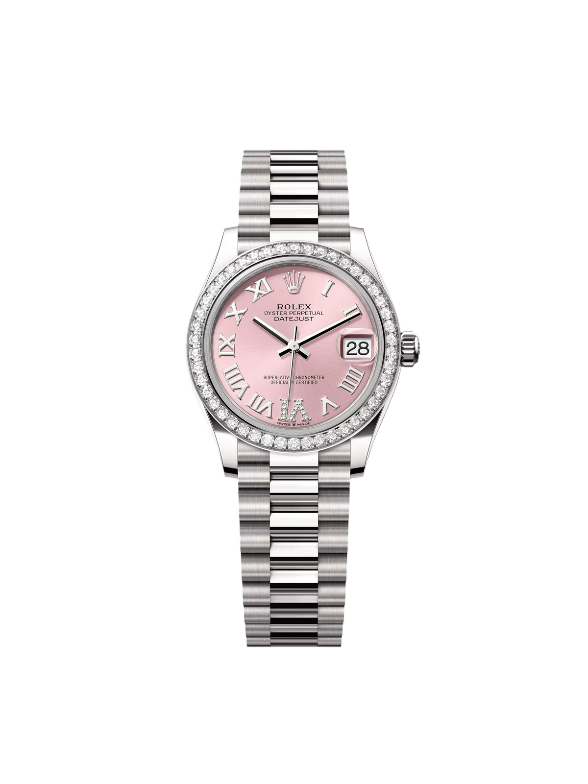 【1:1 Super Clone】 Datejust m278289RBR-0018 Pink Dial White Gold President
