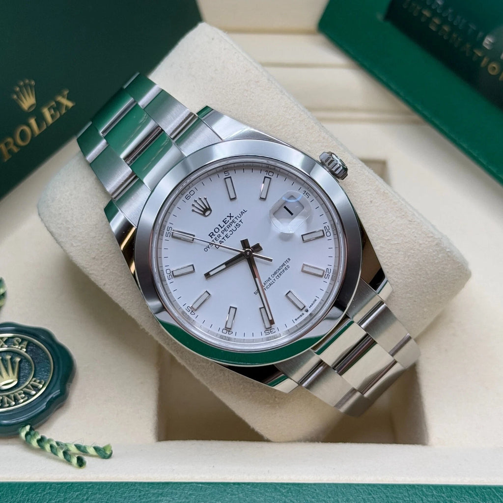 【1:1 Super Clone】  Datejust 41mm 126300 White Index Oyster Stainless Steel Watch