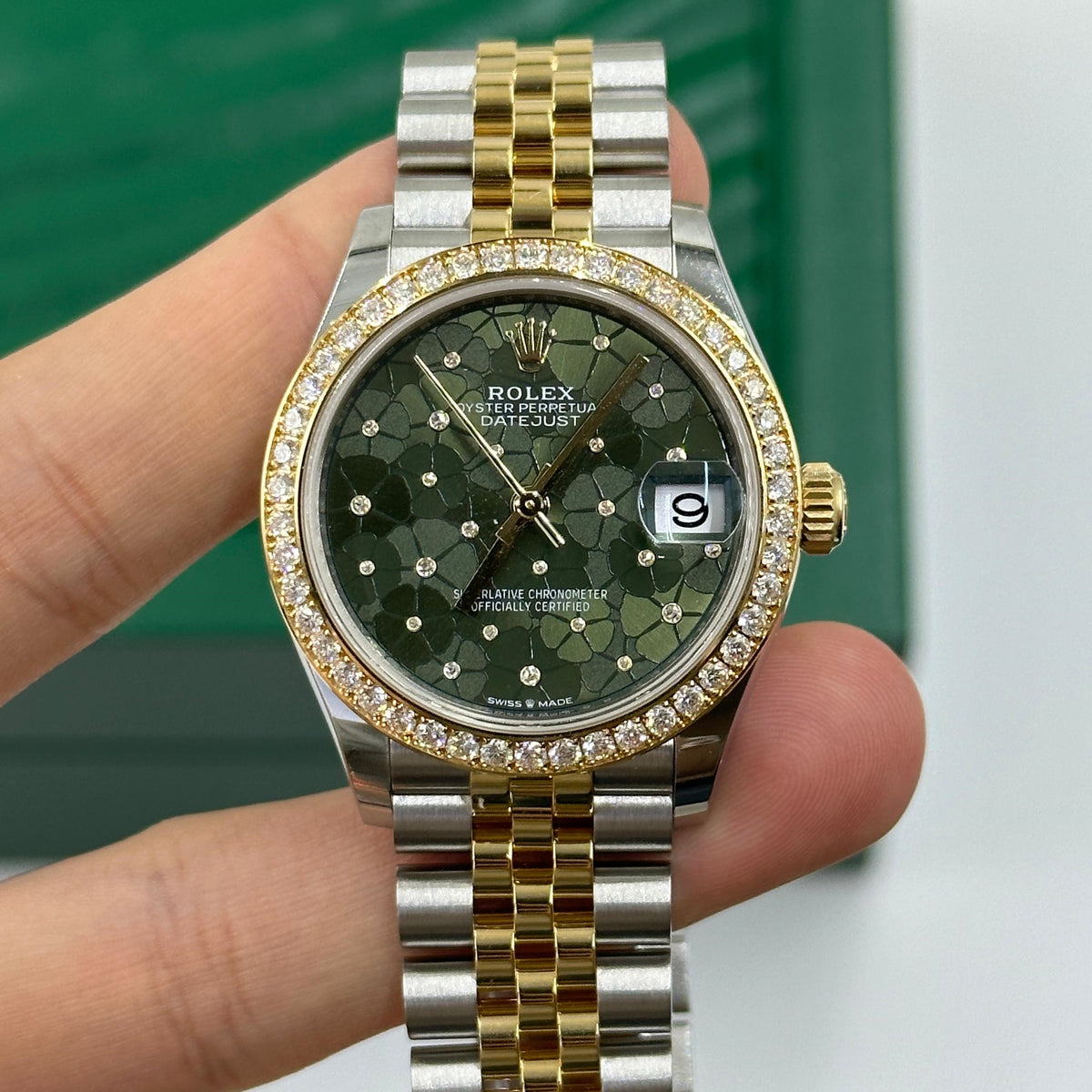 【1:1 Super Clone】 Datejust m278383-0031/0032 31mm Green Floral Dial Oyster Bracelet