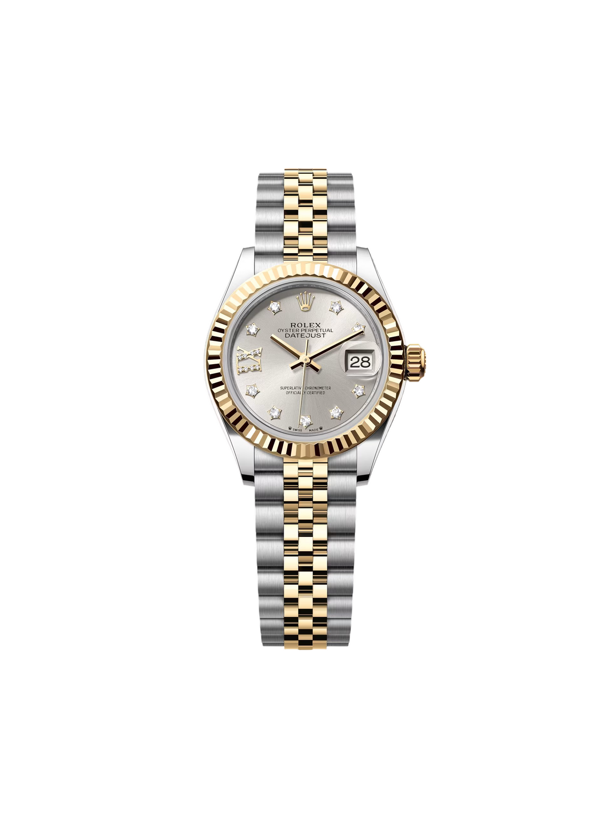 【1:1 Super Clone】 Lady-Datejust 28mm 279173 Silver Diamond Dial Oyster Bracelet