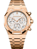 【1:1 Super Clone】A&P ROYAL OAK Pink Gold Silver-Toned Dial CHRONOGRAPH 41mm