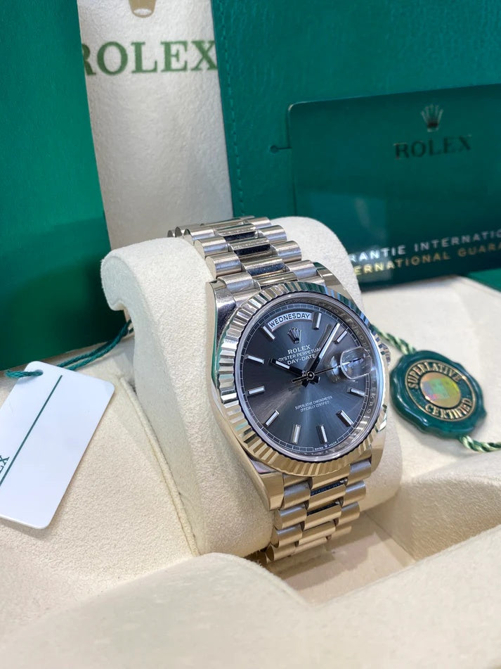 【1:1 Super Clone】  Day-Date 40mm Slate Diamonds Dial  228236-0013