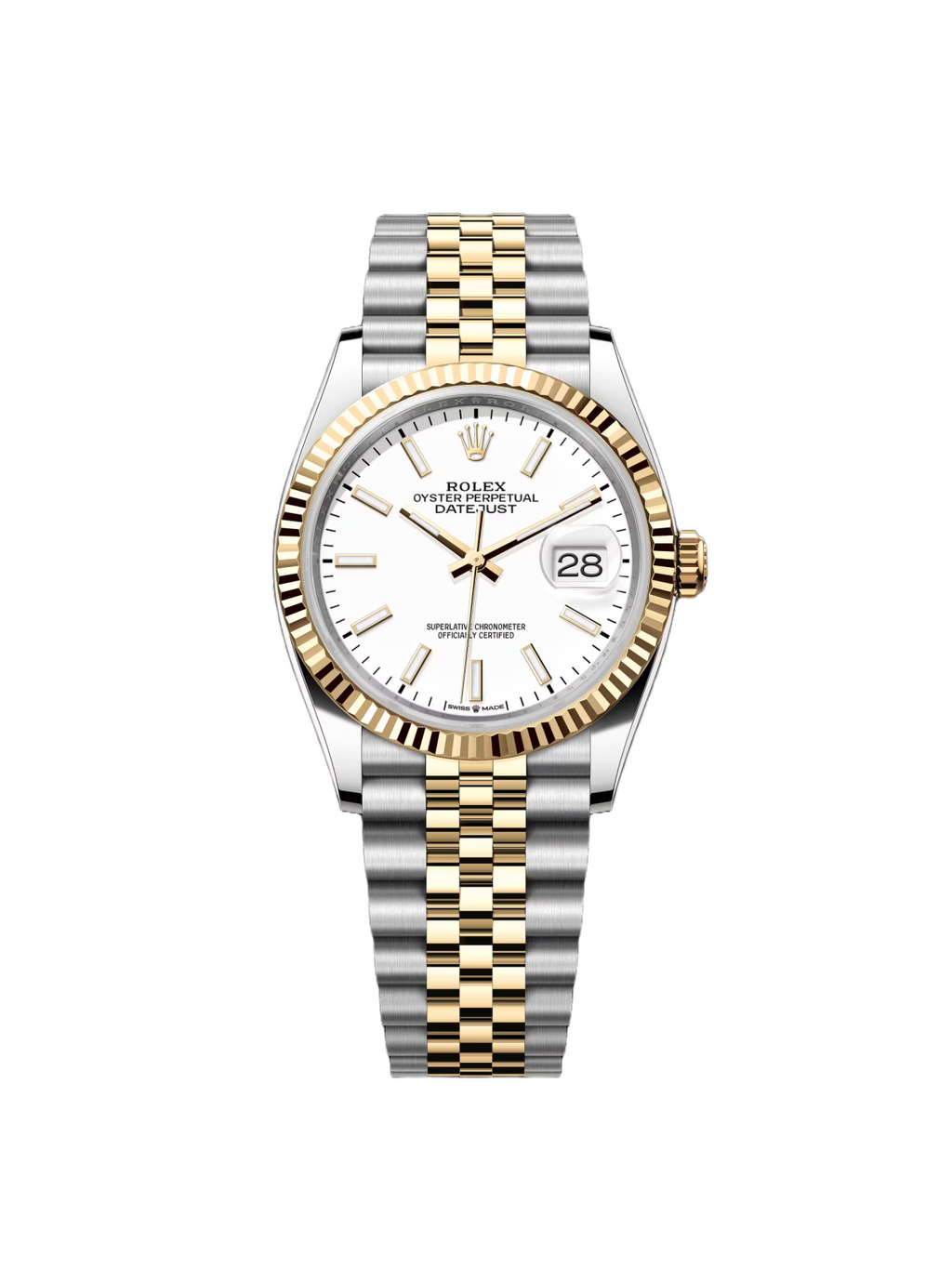【1:1 Super Clone】  Datejust 36mm 126233 White Index Dial Two-Tone Jubilee Bracelet Watch