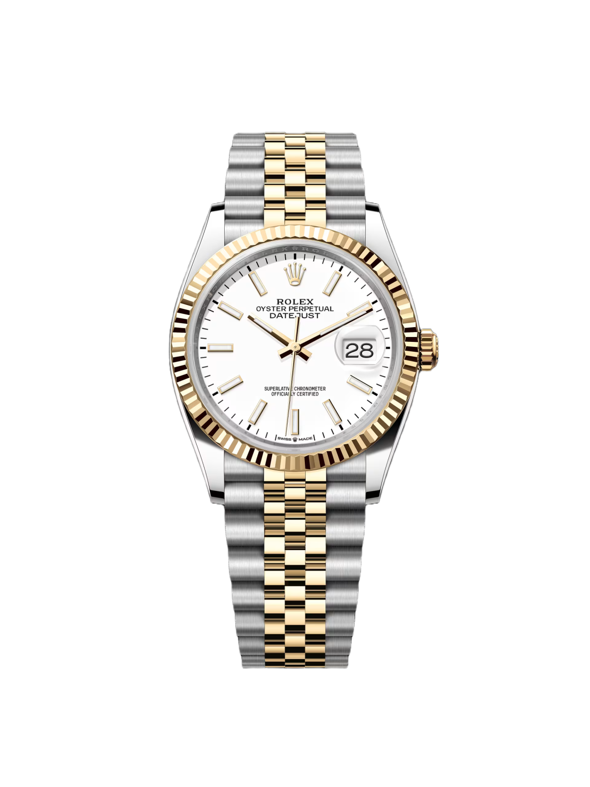 【1:1 Super Clone】  Datejust 36mm 126233 White Index Dial Two-Tone Jubilee Bracelet Watch