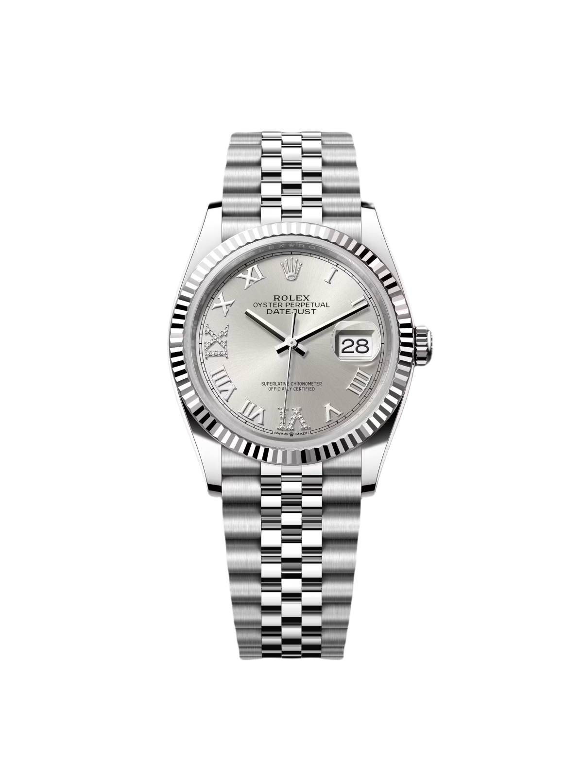 【1:1 Super Clone】  Datejust 36mm 126234 White Roman Dial Oyster Stainless Steel Mens
