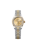 【1:1 Super Clone】 Lady-Datejust 28mm 279383RBR Champagne Dial Yellow Rolesor Oyster Bracelet