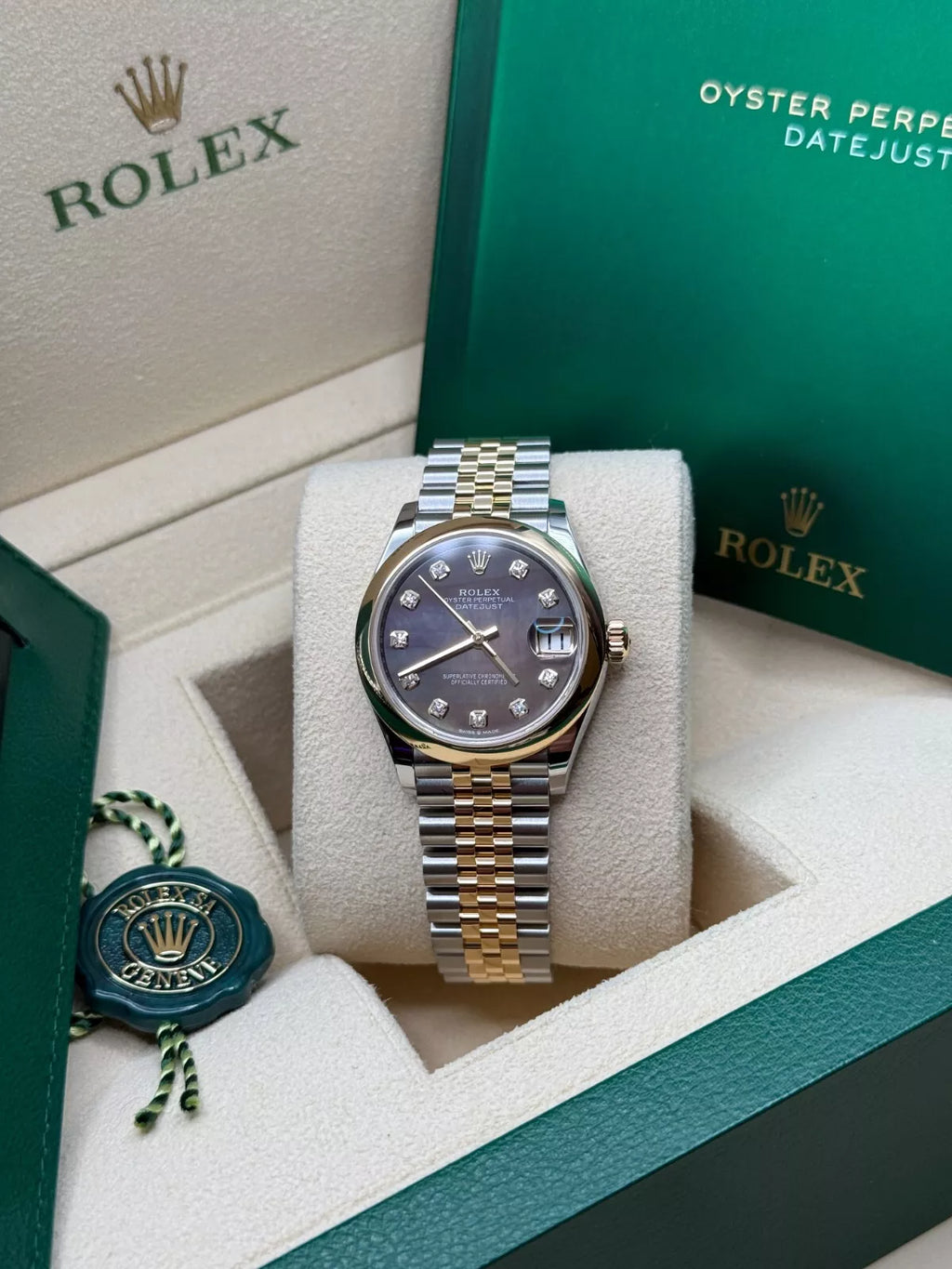 【1:1 Super Clone】 Datejust m278243-0023/0024 31mm Black Mother-of-Pearl Dial Yellow Rolesor Oyster Watch