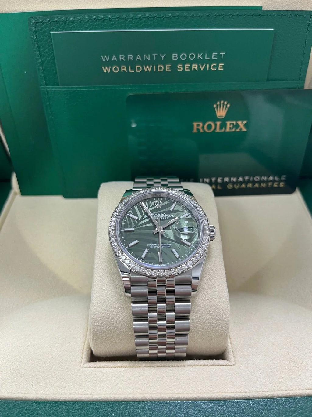 【1:1 Super Clone】  Datejust 36mm 126284 Olive Green Dial Jubilee Bracelet