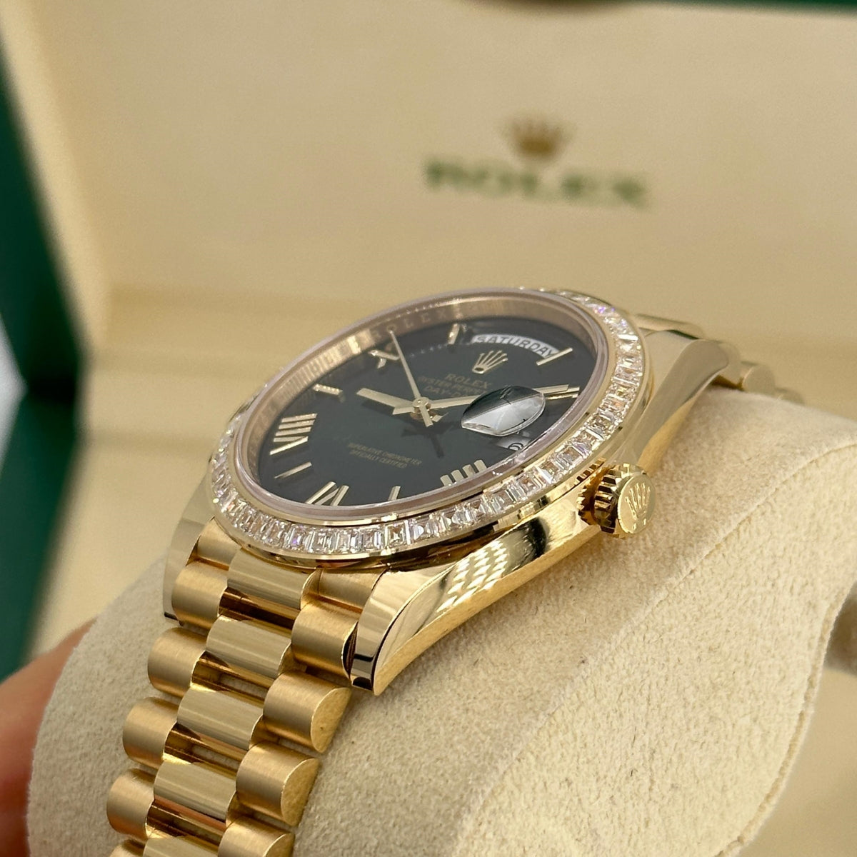 【1:1 Super Clone】 Day-Date 40mm 228398TBR-0042 Green Ombré Dial President Watch