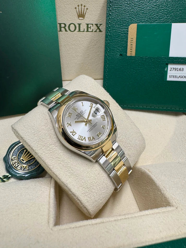 【1:1 Super Clone】 Lady-Datejust 28mm  279163 Silver Roman Dial Oyster Bracelet