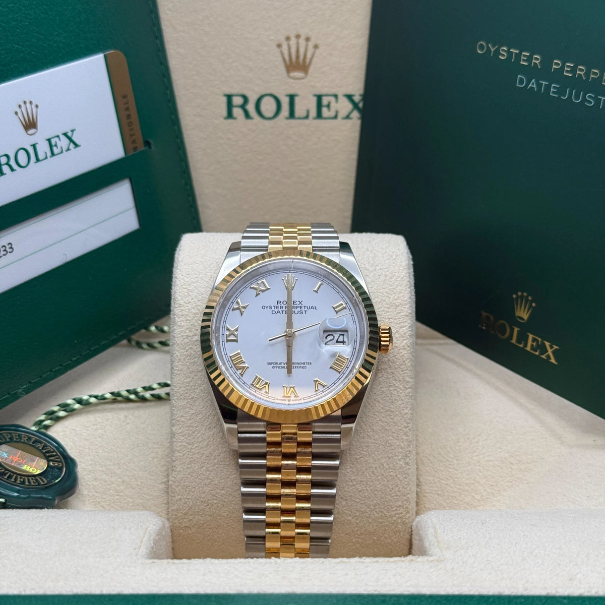 【1:1 Super Clone】  Datejust 36mm 126233 White Dial Oyster Bracelet Watch