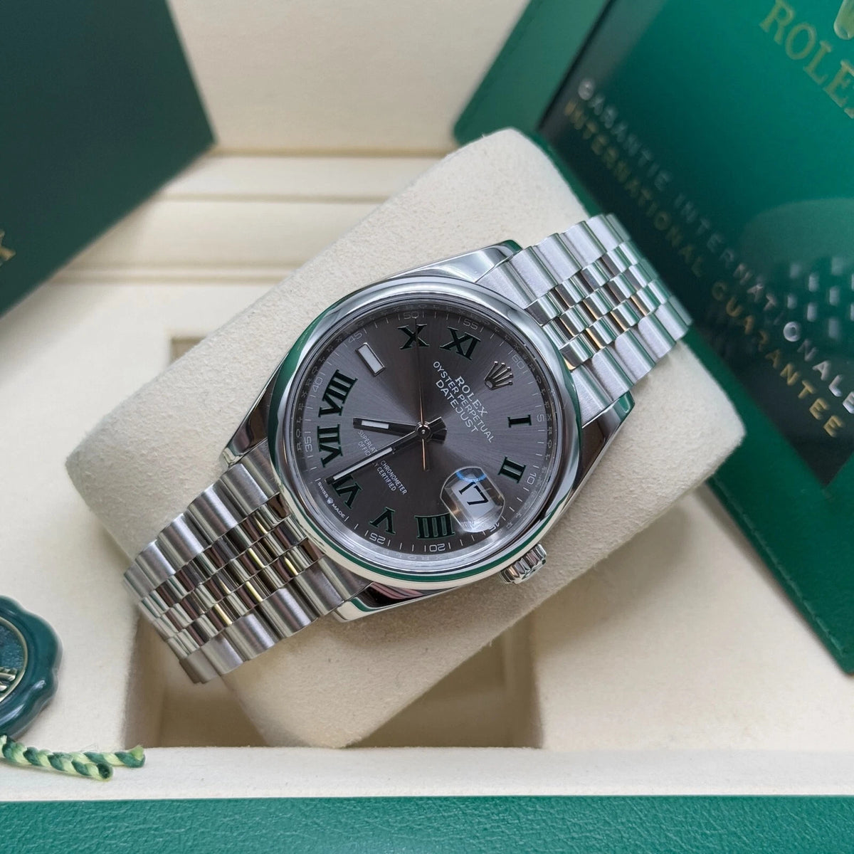 【1:1 Super Clone】  Datejust 36mm 126200 Oyster Perpetual Wimbledon Dial Jubilee Stainless Steel