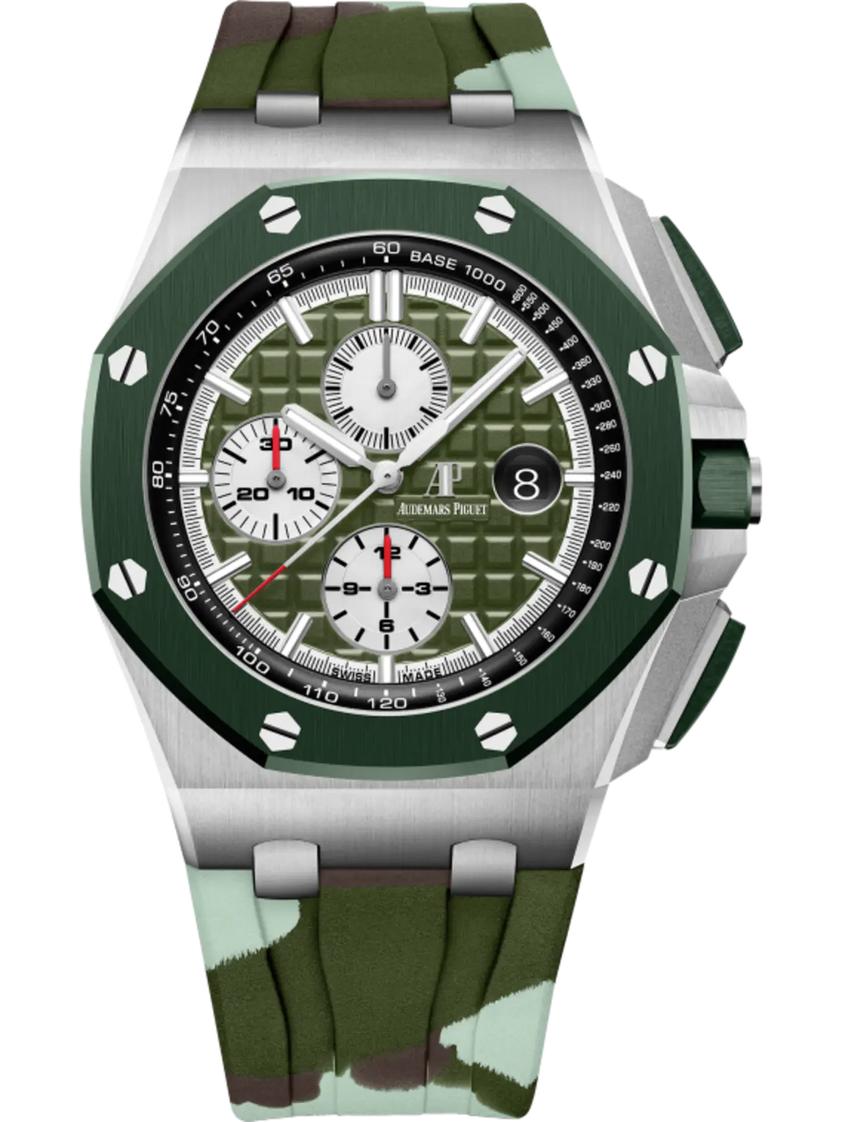 【1:1 Super Clone】A&P OFFSHORE Khaki Green Camouflage Dial CHRONOGRAPH 44mm