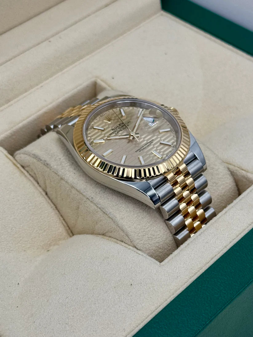 【1:1 Super Clone】  Datejust 41mm Swiss Replica Watch | Two Tone Jubilee Bracele Champagne Fluted Dial Ref 126333