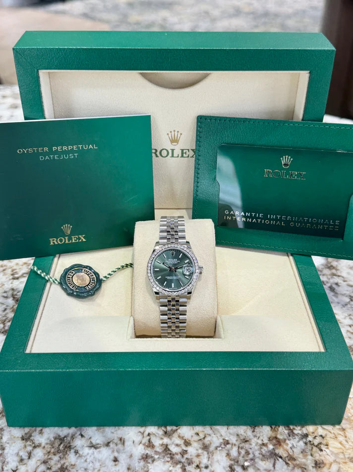 【1:1 Super Clone】 Datejust m278384RBR-0021/0022 Mint Green 31mm Dial Oyster Watch