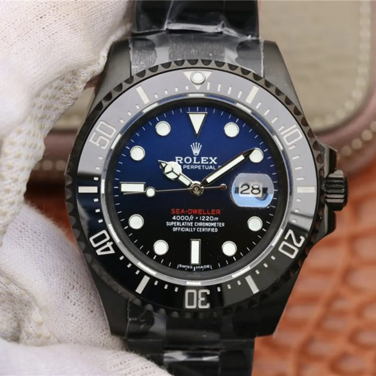 【1:1 Super Clone】 Sea-Dweller Full Black Multiple Dial Color Options 43mm
