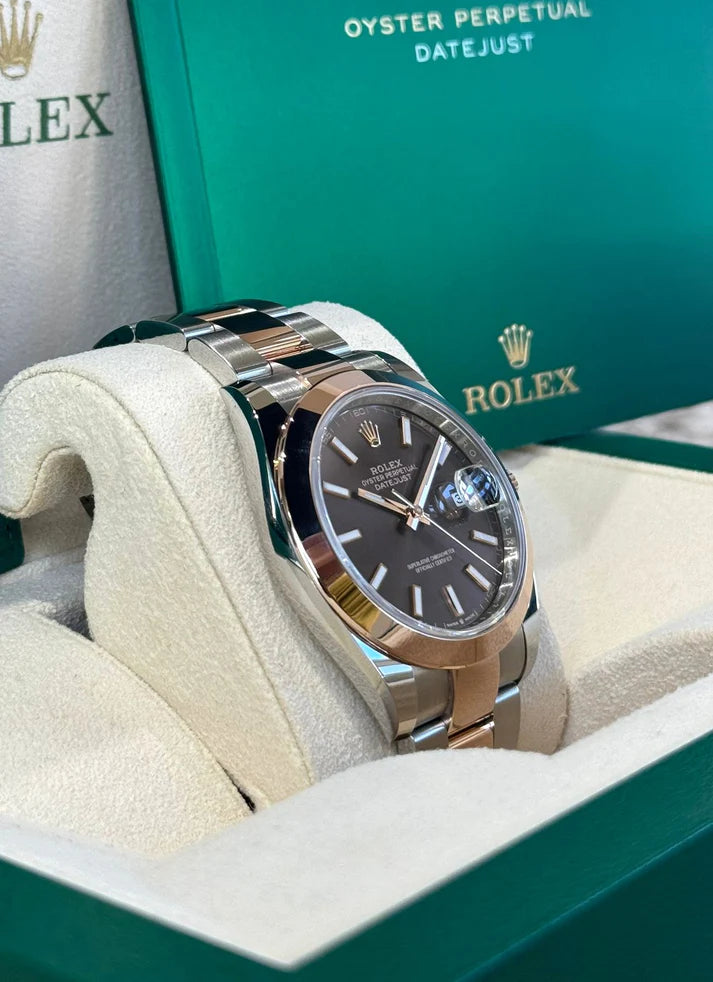 【1:1 Super Clone】 Datejust 41mm 126301 Chocolate Index Oyster Steel and Everose Gold Watch
