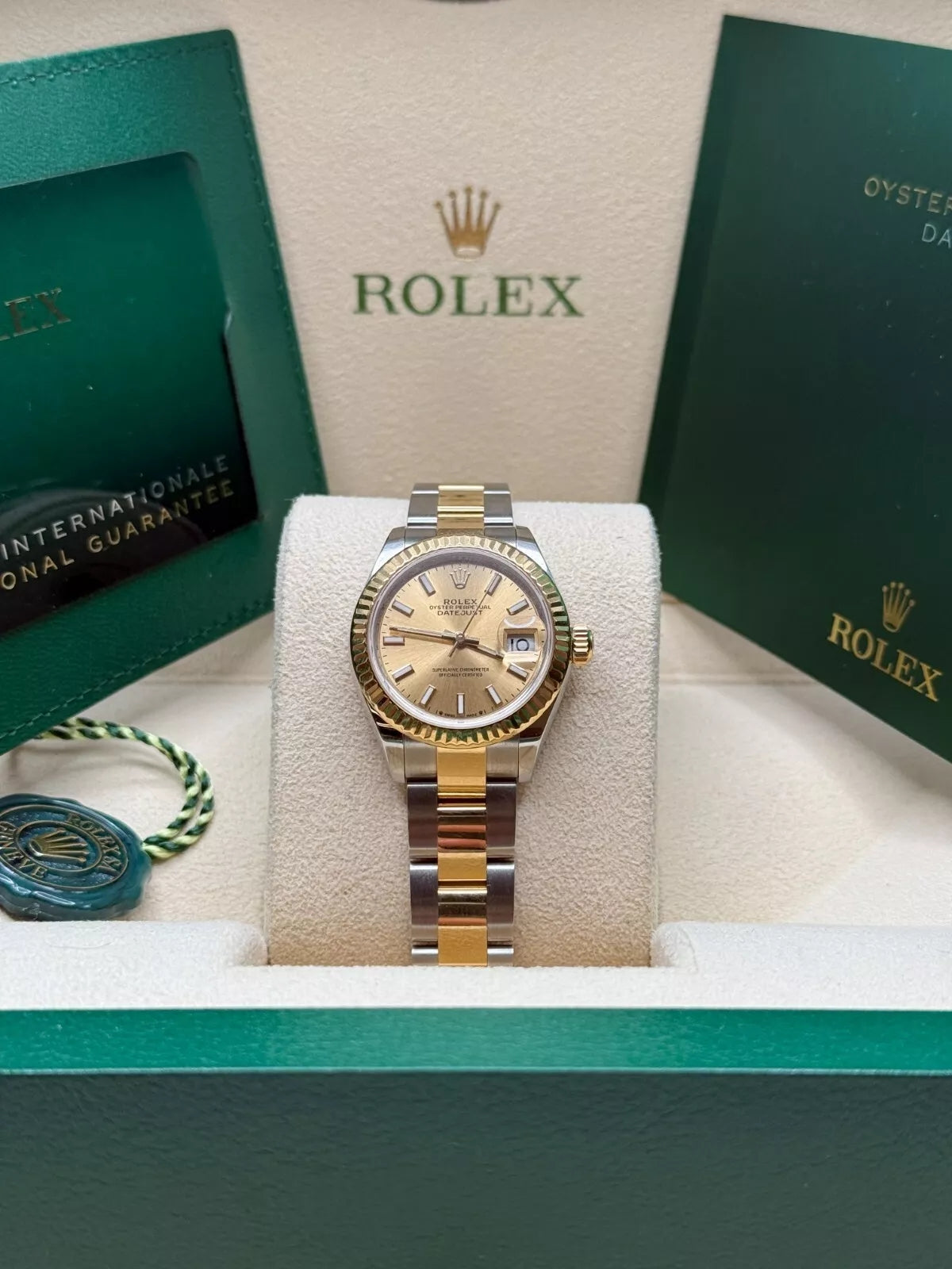 【1:1 Super Clone】 Lady-Datejust 28mm 279173 Champagne Index Dial Oyster Bracelet