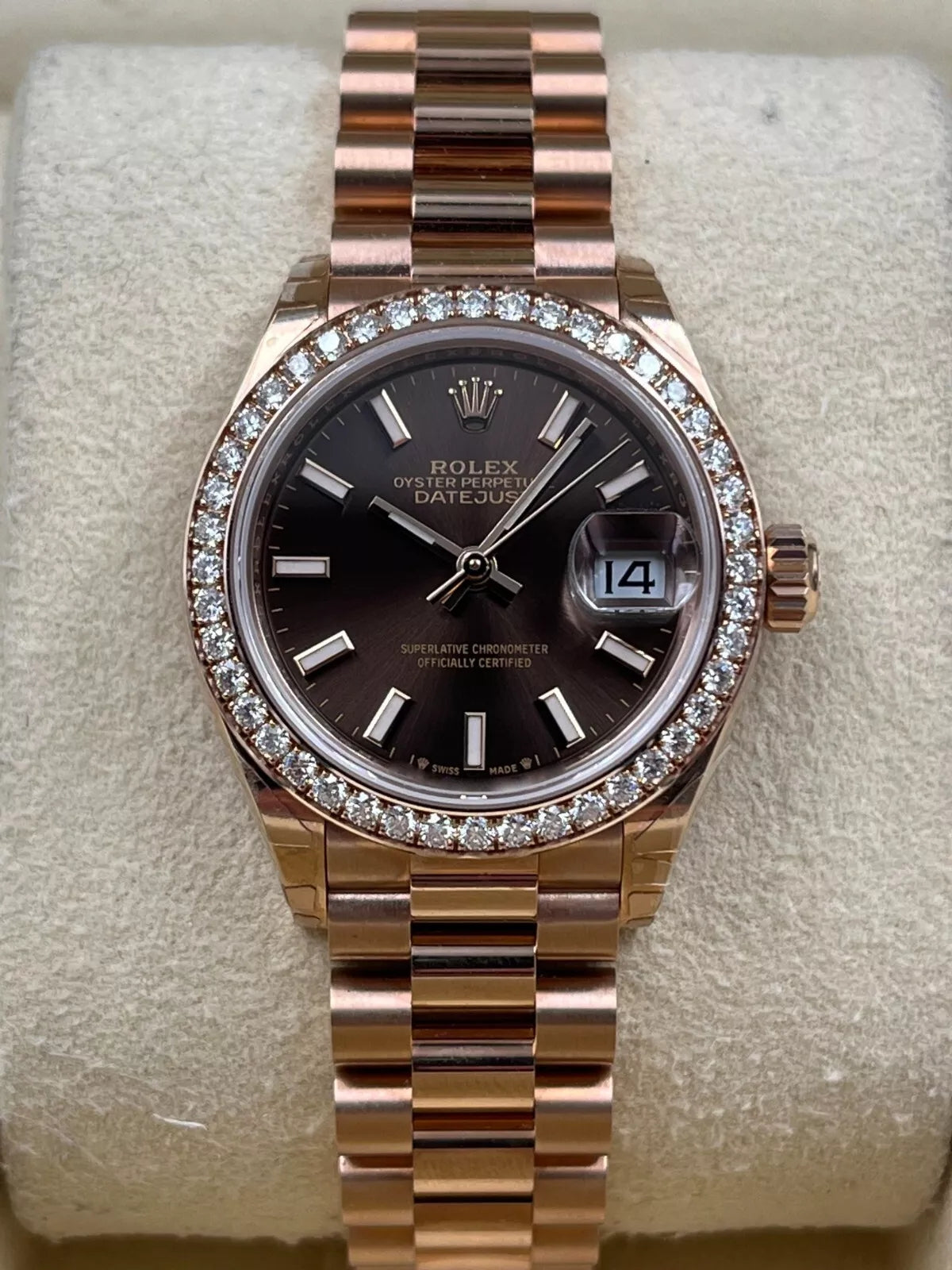【1:1 Super Clone】  Lady-Datejust 28mm 279135RBR Chocolate Dial Jubilee Bracelet