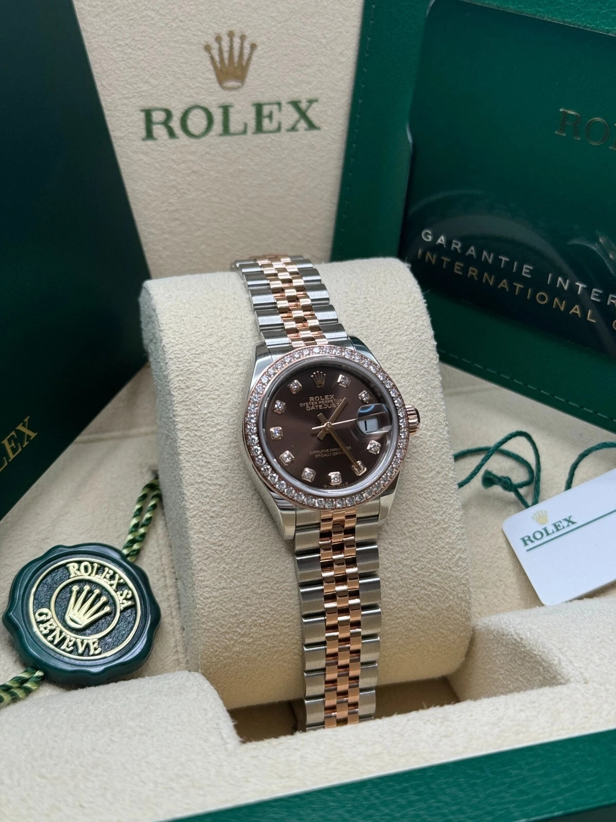【1:1 Super Clone】 Lady-Datejust 28mm 279381RBR Chocolate Diamond Dial Oyster Bracelet