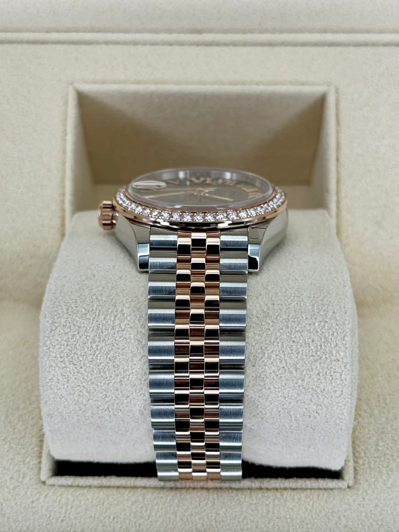 【1:1 Super Clone】 Datejust m278381-0005/0006 Chocolate Roman Diamond 31mm Dial Diamond-Set Bezel and Oyster Bracelet Watch