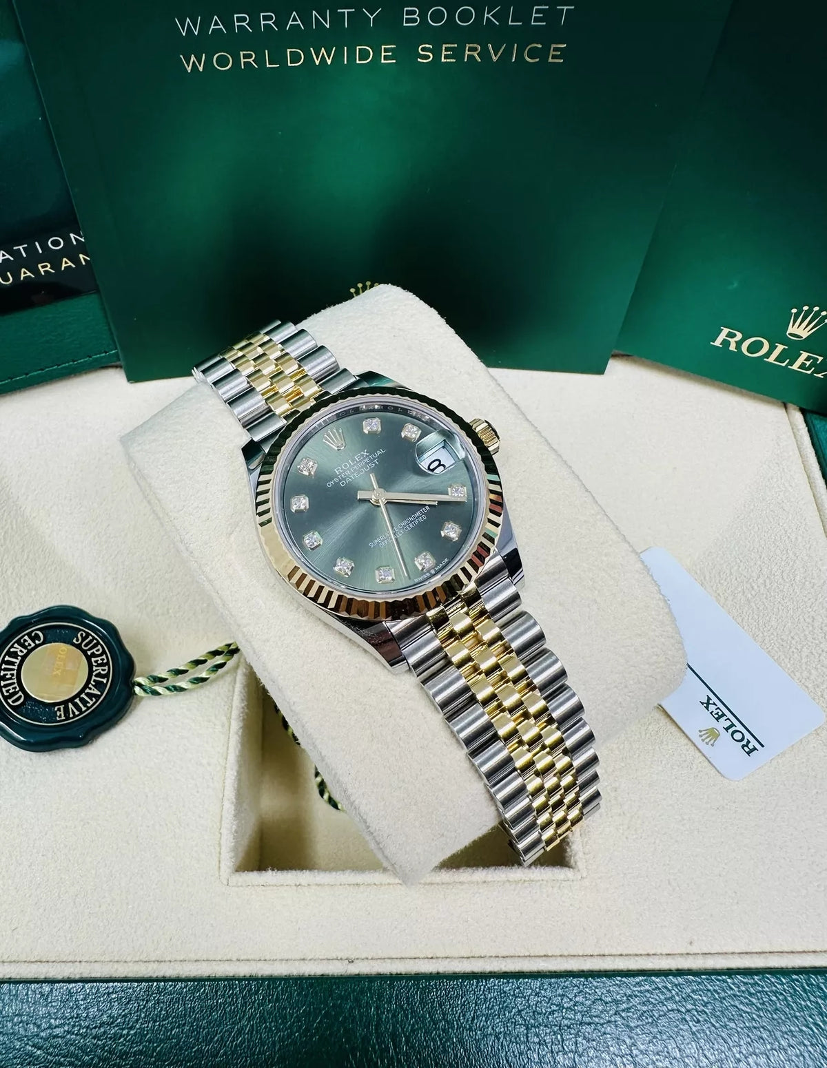【1:1 Super Clone】 Datejust m278273-0029/0030 31mm Olive Green Dial Stainless Steel and Yellow Gold Oyster Watch
