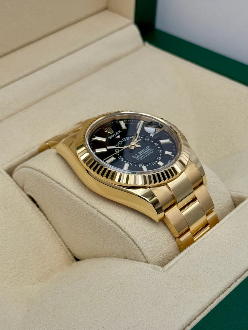 【1:1 Super Clone】  Sky-Dweller 42mm 336938-0002/0005 Yellow Gold Black Dial Oyster