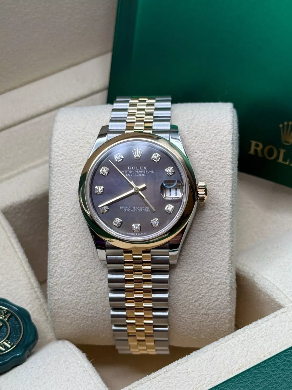 【1:1 Super Clone】 Datejust m278243-0023/0024 31mm Black Mother-of-Pearl Dial Yellow Rolesor Oyster Watch
